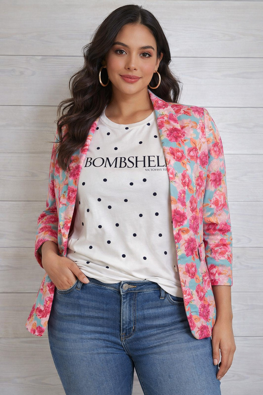 Staccato Floral Blazer – Women’s S | Vintage Boutique Feminine Core Preppy